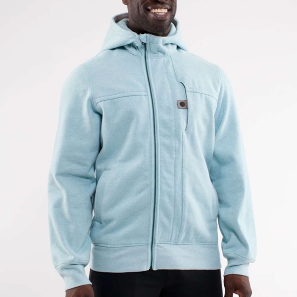 Lululemon West Coast‎ Hoodie Heathered Baby Blue Men's Sweatshirt - Picture 1 of 5